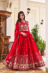 Demanding Sequence Work Red Color lehenga choli